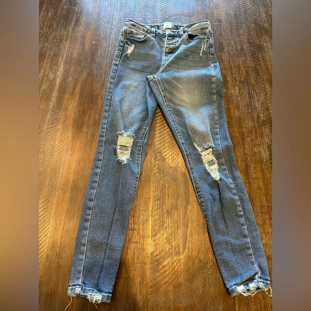 High Rise Distressed Denim Jeans - Picture 7 of 12
